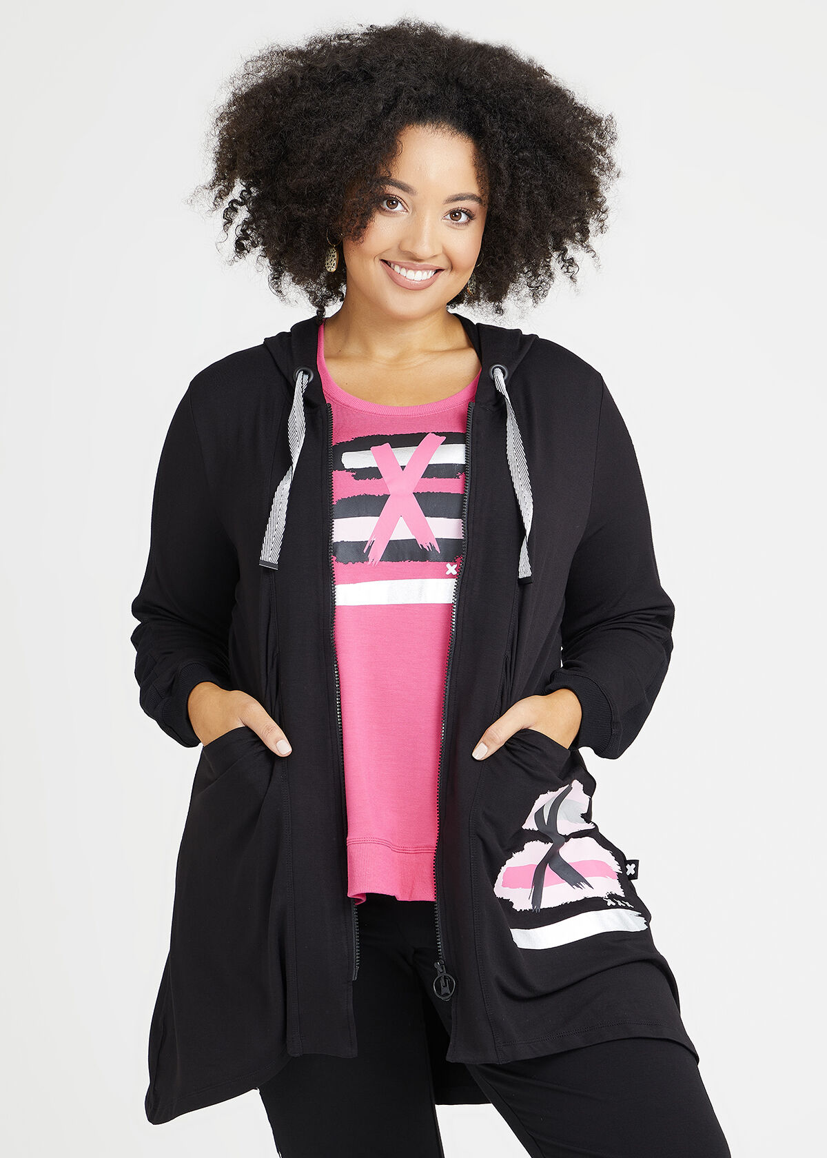 Shop Bamboo Graffiti Cardigan in Black 