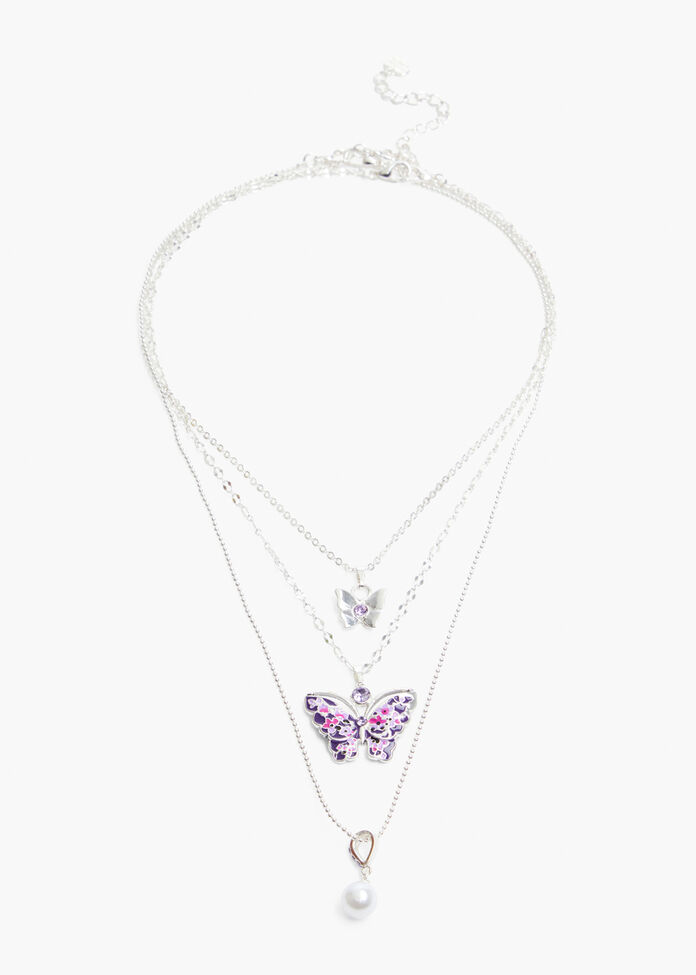 Enamel Butterfly Multiwear Necklace, , hi-res