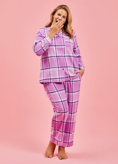 Plus Size Flannelette Check Pyjama Pant