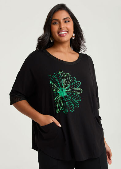 Plus Size Natural Ella Daisy Top