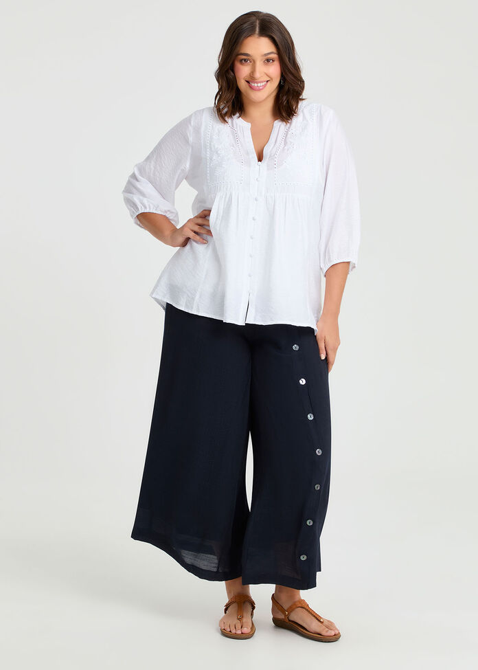 Natural Bloom Embroidery Top, , hi-res