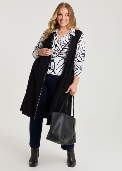 Plus Size Leaf Print Outfit