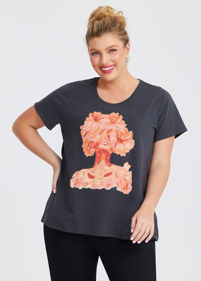 Cotton Fashion T-shirt, , hi-res