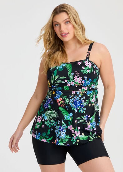 Plus Size Tropical Getaway Tanikini