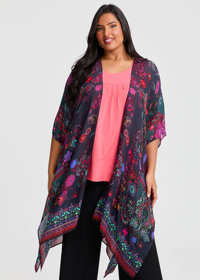 Paisley Print Cape Kimono