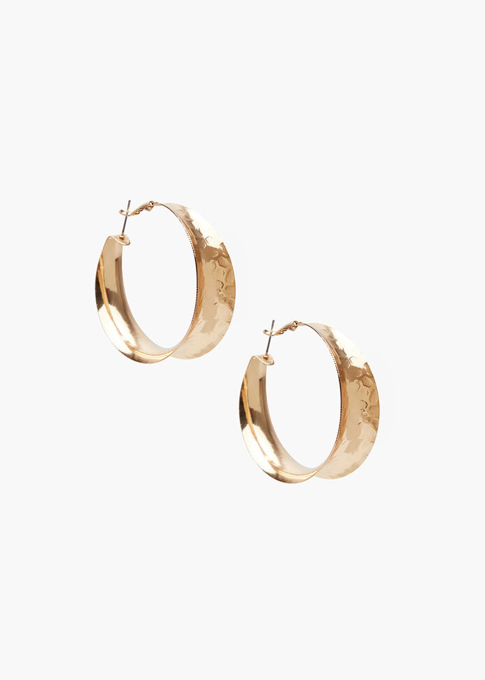 Large Shiny Metal Hoops, , hi-res