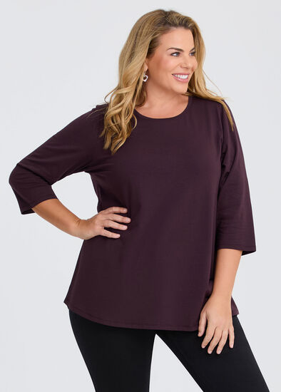 Plus Size Good Earth Australian Cotton 3/4 T-Shirt