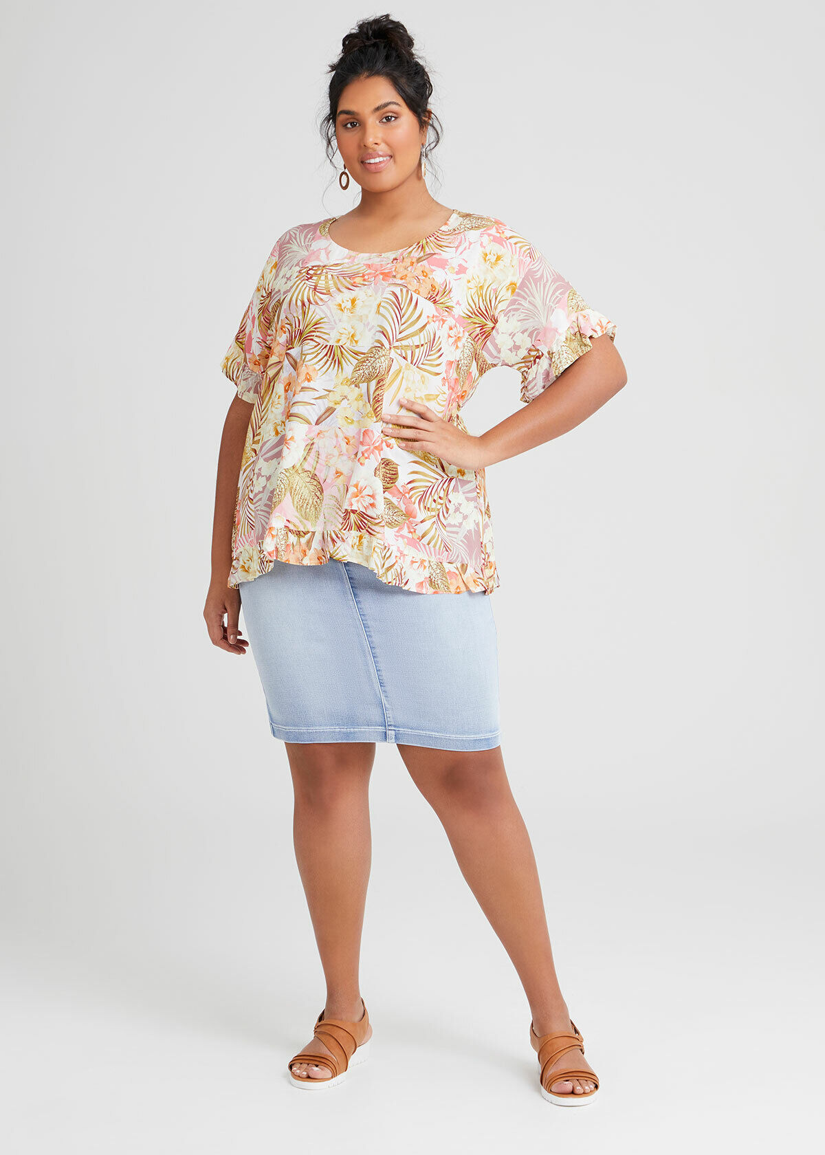 Shop Natural Flora Patch Boho Top in 