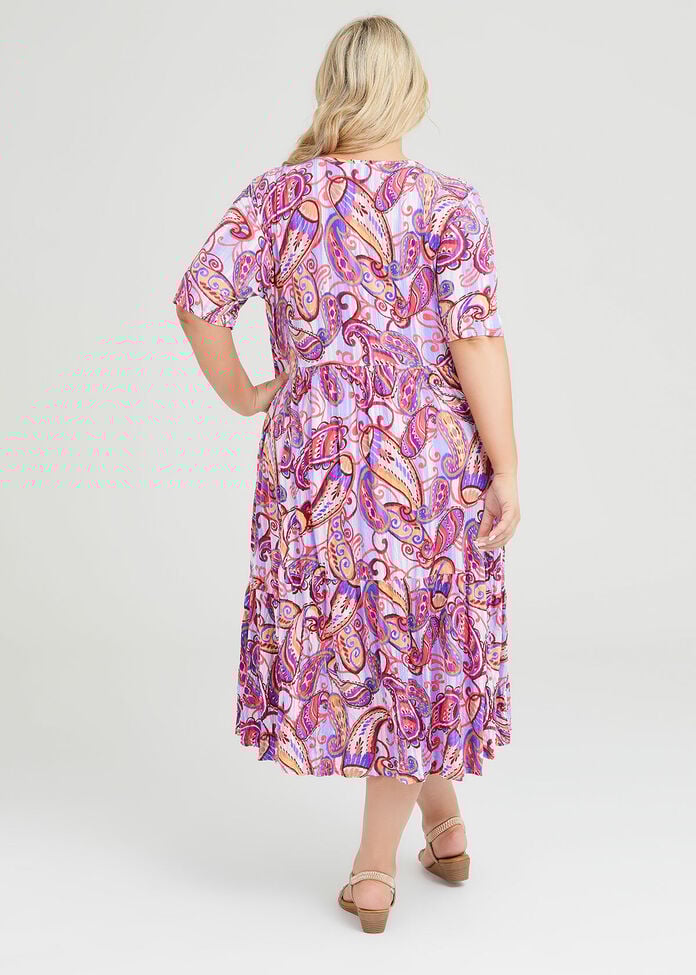 Shop Plus Size Paisley Crush Luna Tier Dress in Multi | Taking Shape AU