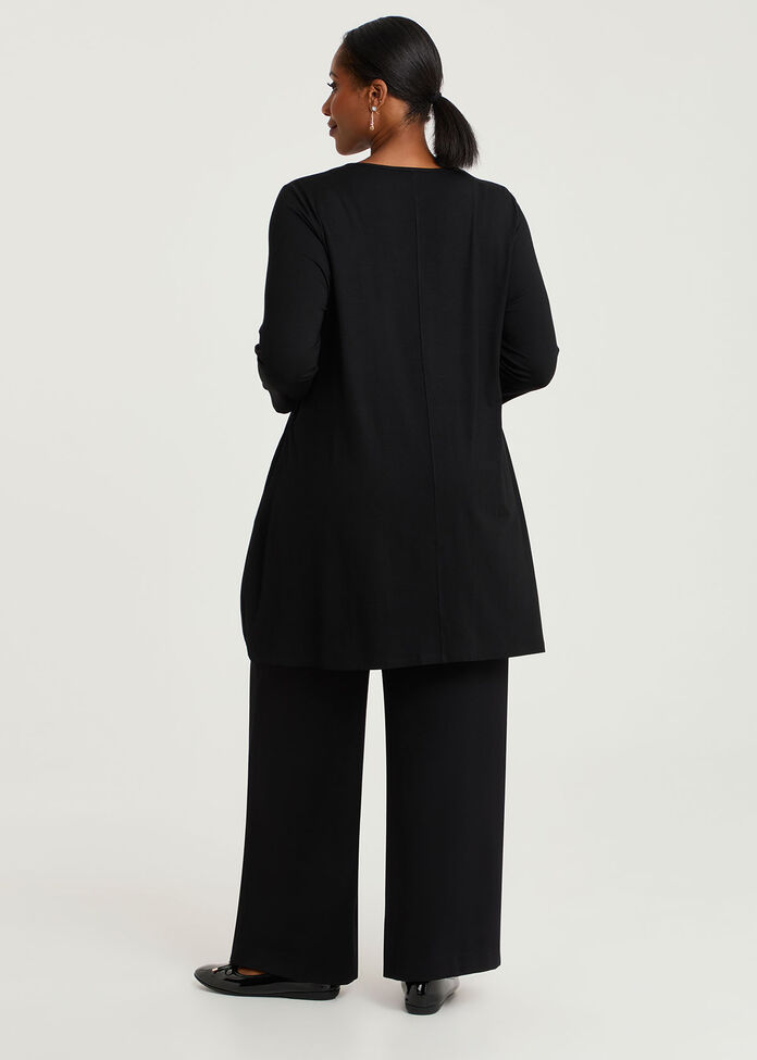 Spliced Burnout Tulip Tunic, BLACK, hi-res