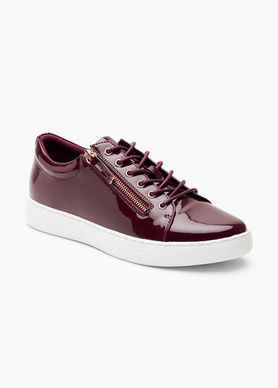 Patent Side Zip Sneakers
