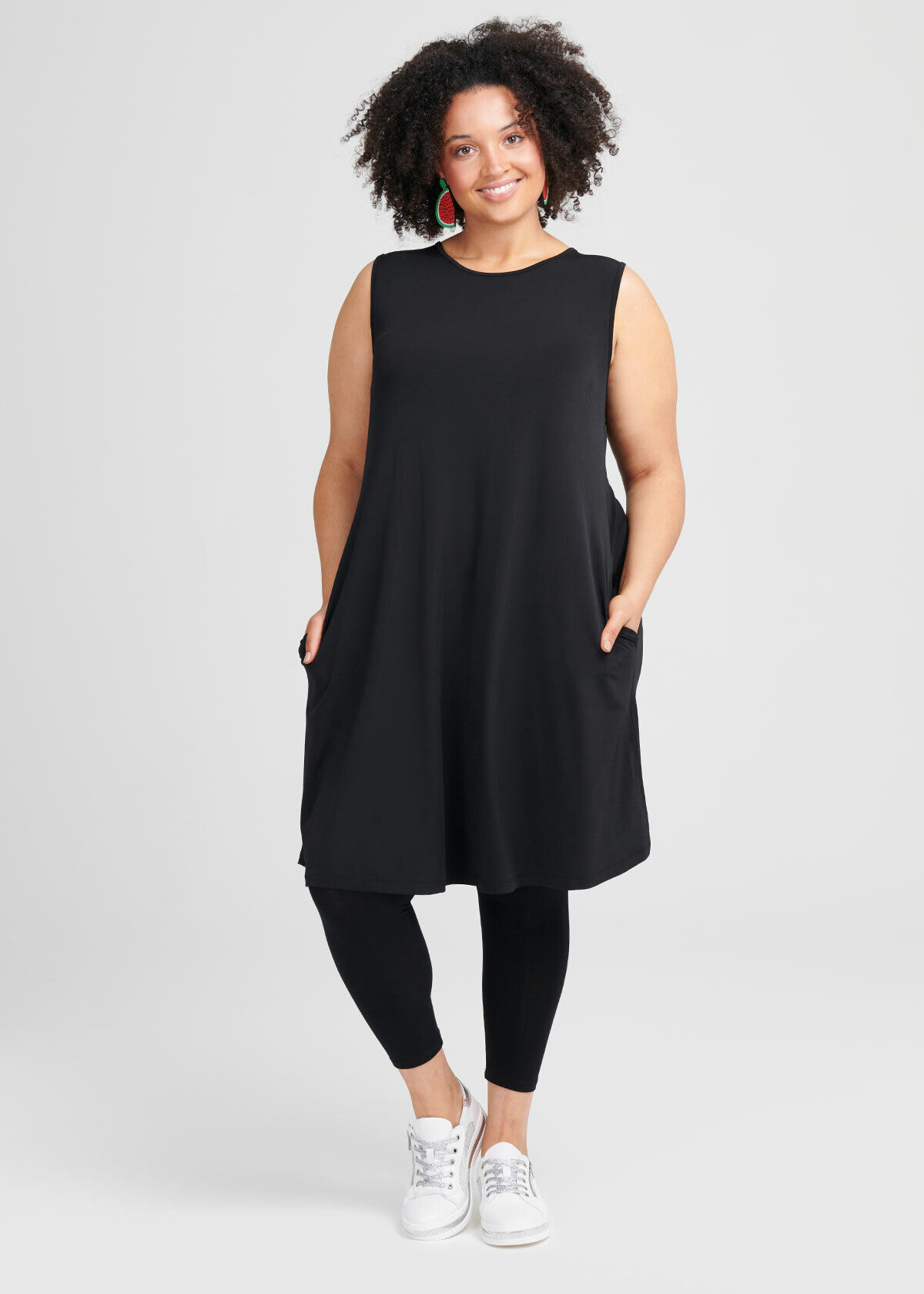 Plus size best sale black tank dress