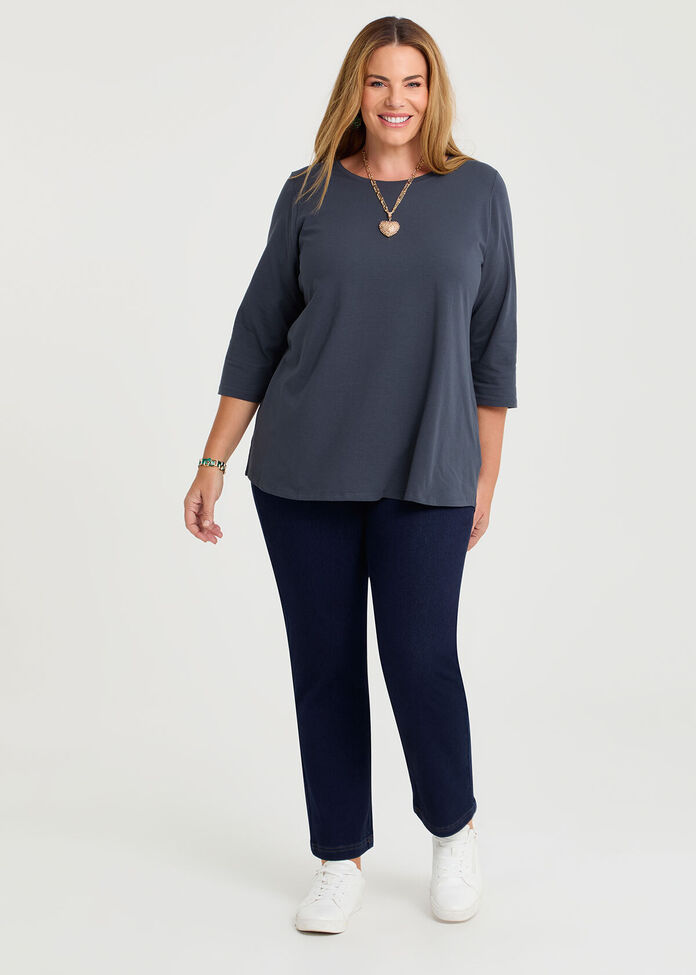 Good Earth Australian Cotton 3/4 T-Shirt, , hi-res