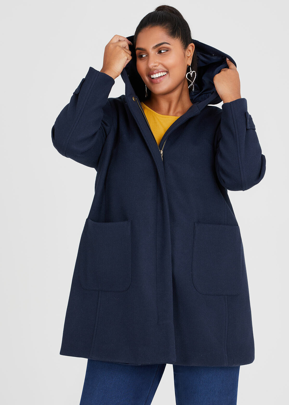 Shop Plus Size Duffle Jacket in Blue Taking Shape AU