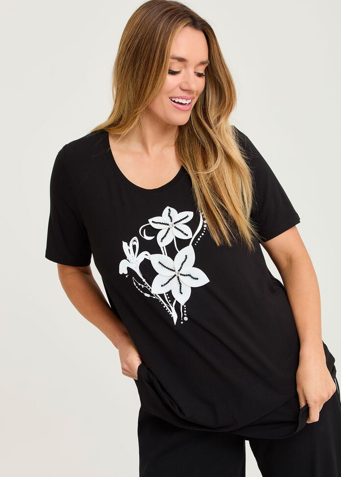 Natural Bloom Angeled Hem Top, , hi-res