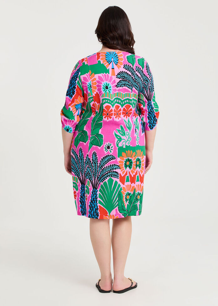 Palm Oasis Tulip Natural Dress, , hi-res
