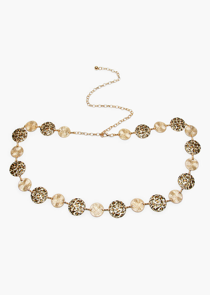 Gold Leopard Chain Belt, , hi-res