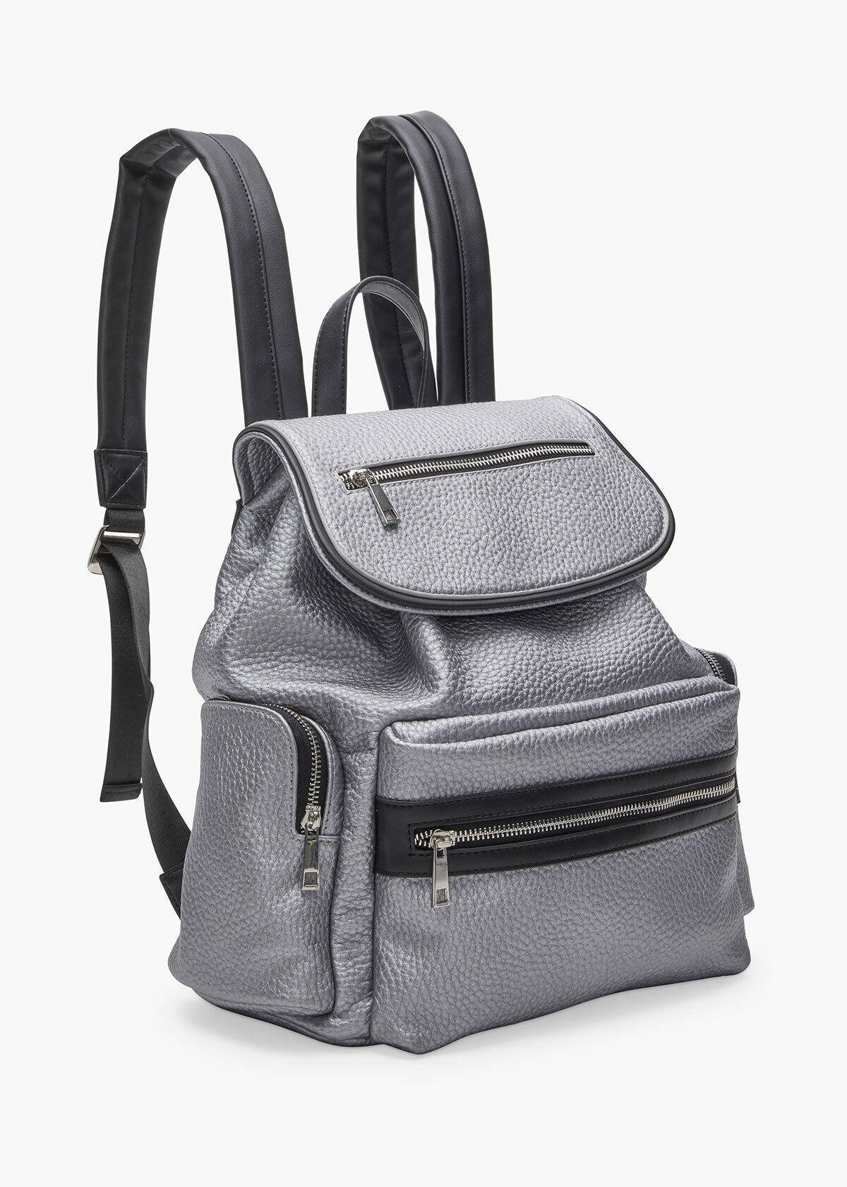 black and silver backpack