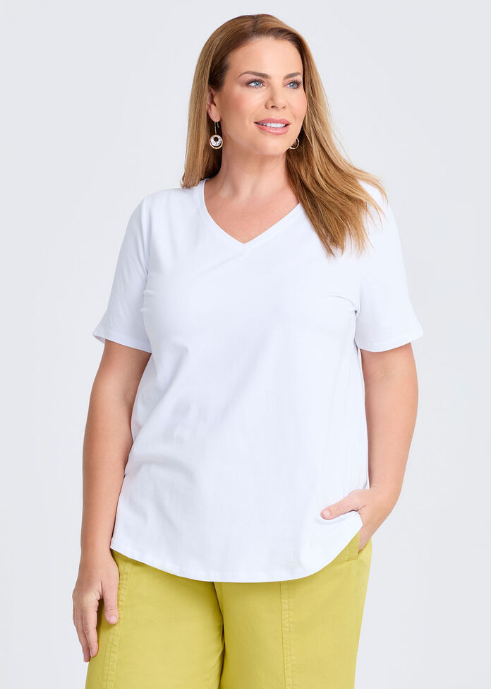 Organic Cotton V-neck T-shirt, , hi-res