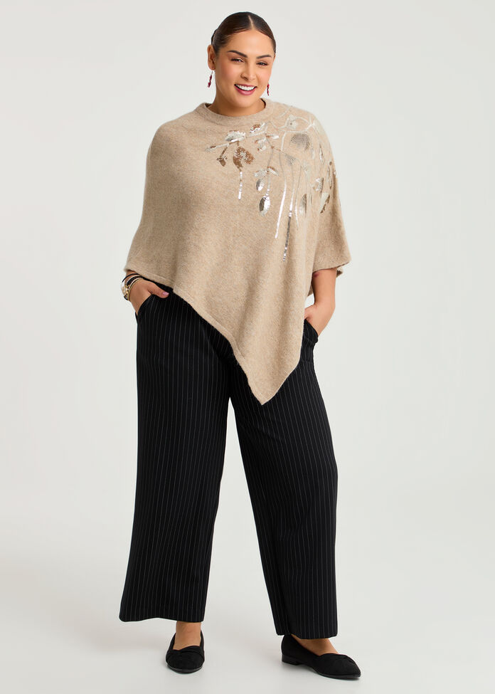 Sequin Glamour Poncho, , hi-res