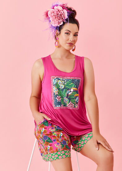 Plus Size Toucan Jungle Pyjama Tank