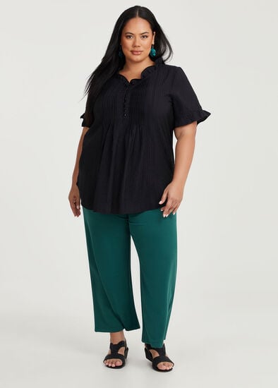 Plus Size Ribbed Wide Leg Pant