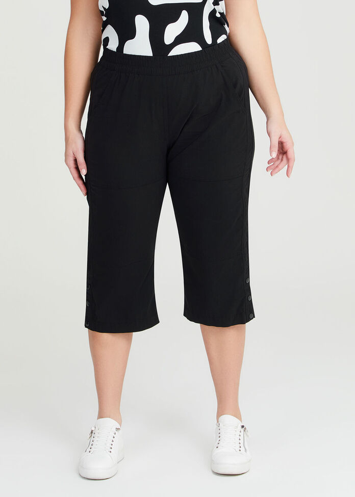 Active Crop Button Pant, , hi-res