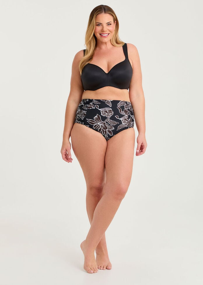 Tropic Noir Ruched Side Swim Brief, , hi-res