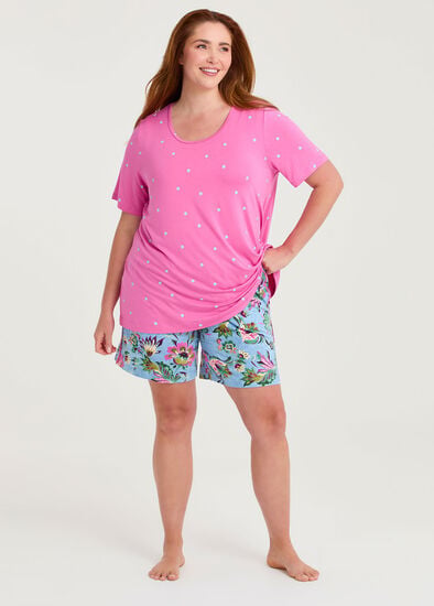 Plus Size Bamboo Petals Pyjama Short