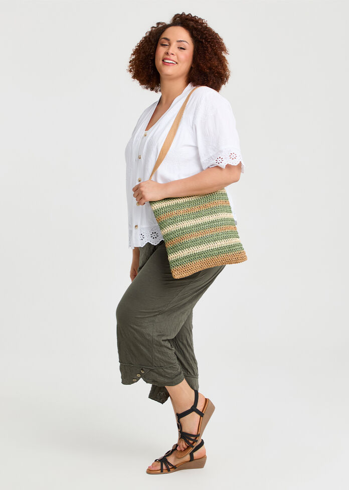 Raffia Stripe Bag, , hi-res