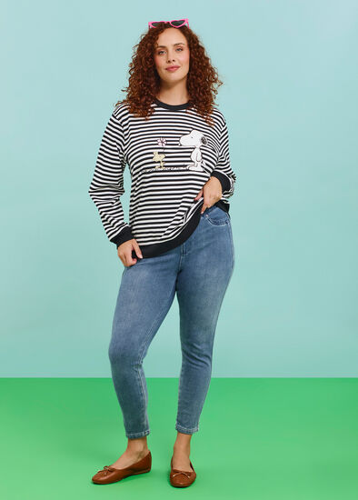 Plus Size Snoopy Stripe Outfit