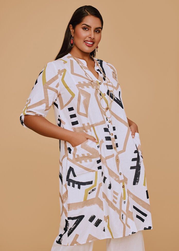 Tulip Linen Bamboo Shirt Dress, , hi-res