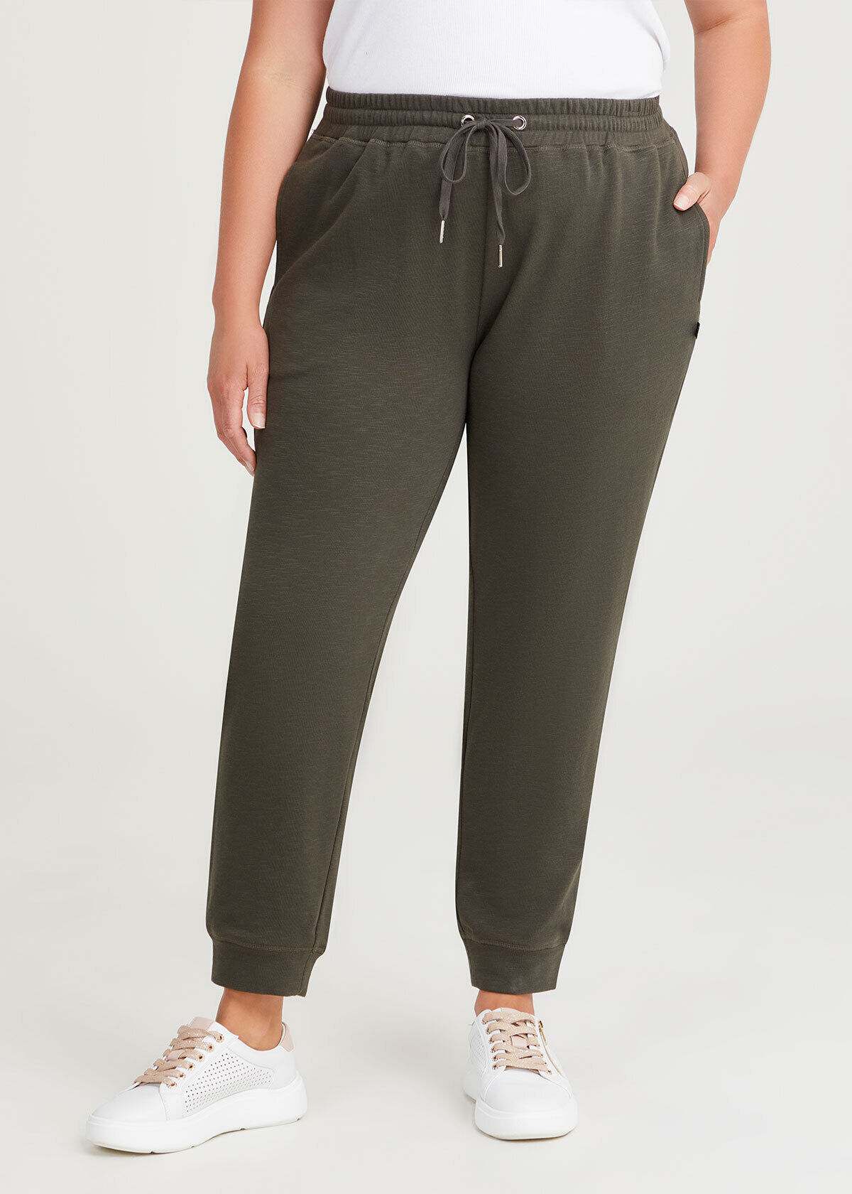 Shop Plus Size Taper Leg Trackpant, Green | Taking Shape AU