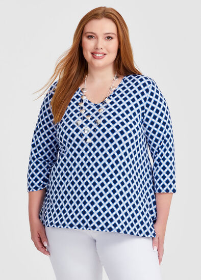 Plus Size Ikat Peplum Luna Top