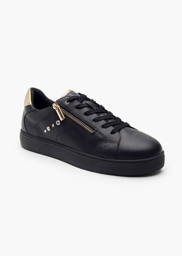 Orthotic Jewel Side Zip Sneaker, , hi-res