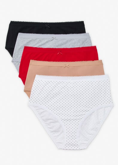 Plus Size 5 Pack Cotton Everyday Briefs