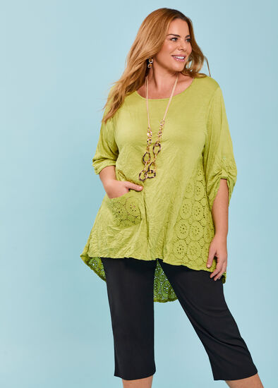 Plus Size Lace & Bamboo Crush Tunic