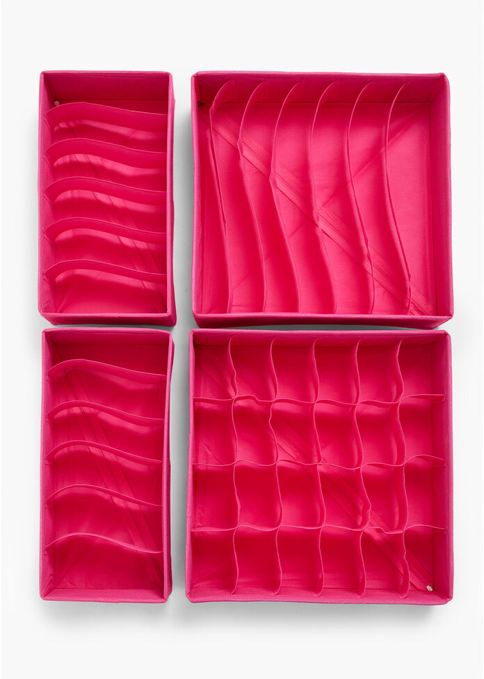 Set/4 Drawer Organisers, PINK, hi-res