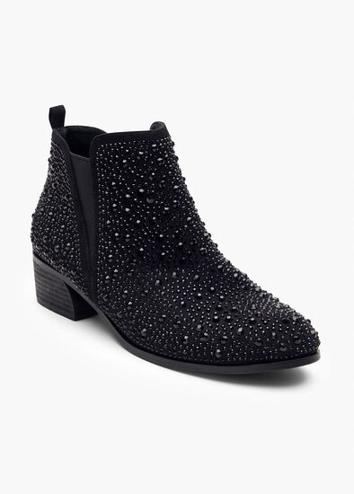 Black Bling Ankle Boot
