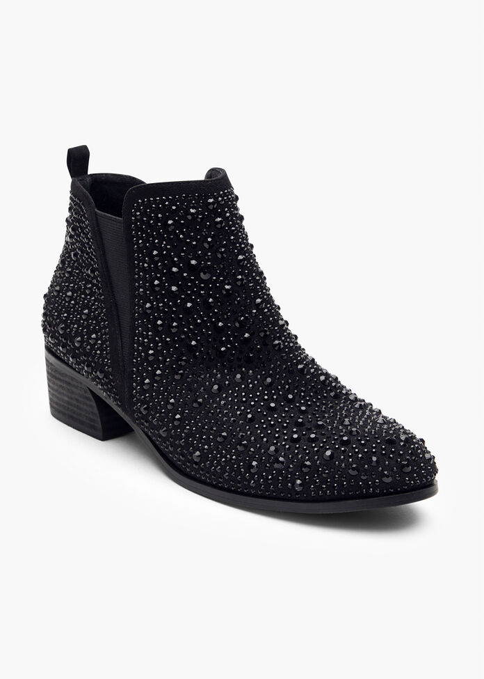 Black Bling Ankle Boot, , hi-res