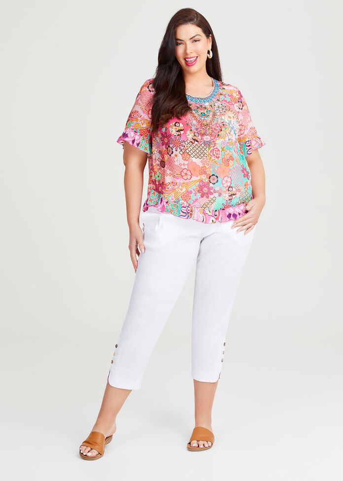Salsa Ruffle Natural Top, , hi-res