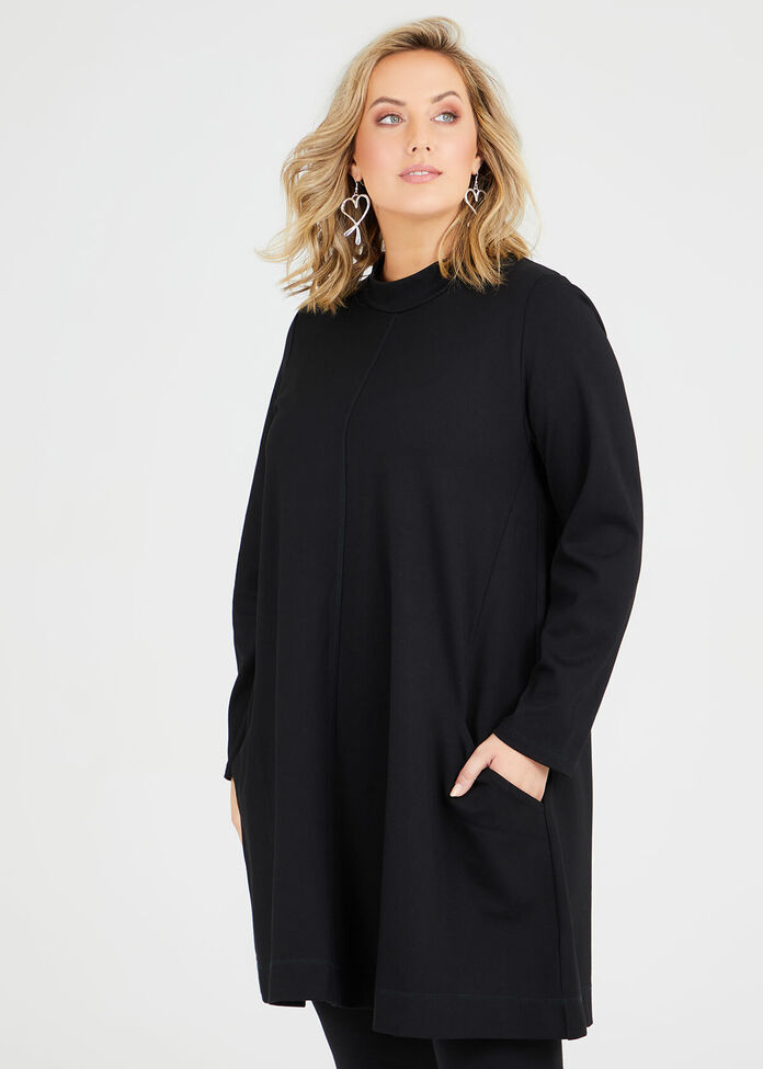 Shop Bamboo Ponte Tunic in black in sizes 12 to 24 Taking Shape