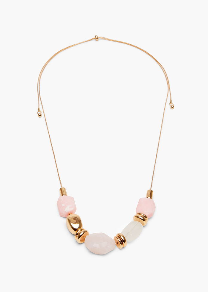 Adjustable Resin Bead Necklace, , hi-res