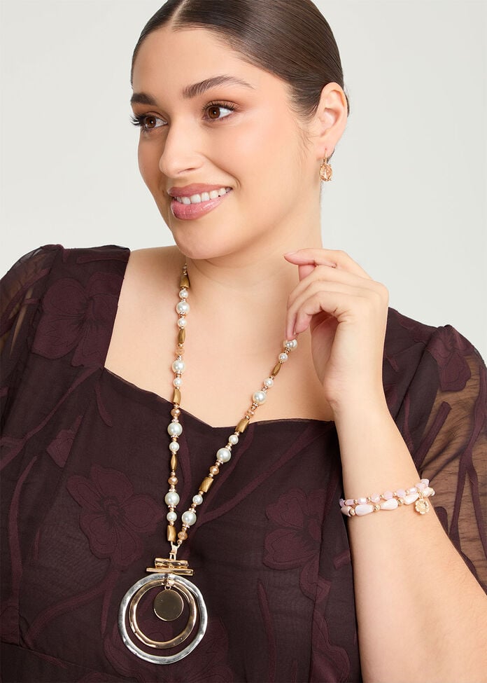 Natural Gong Long Necklace, , hi-res