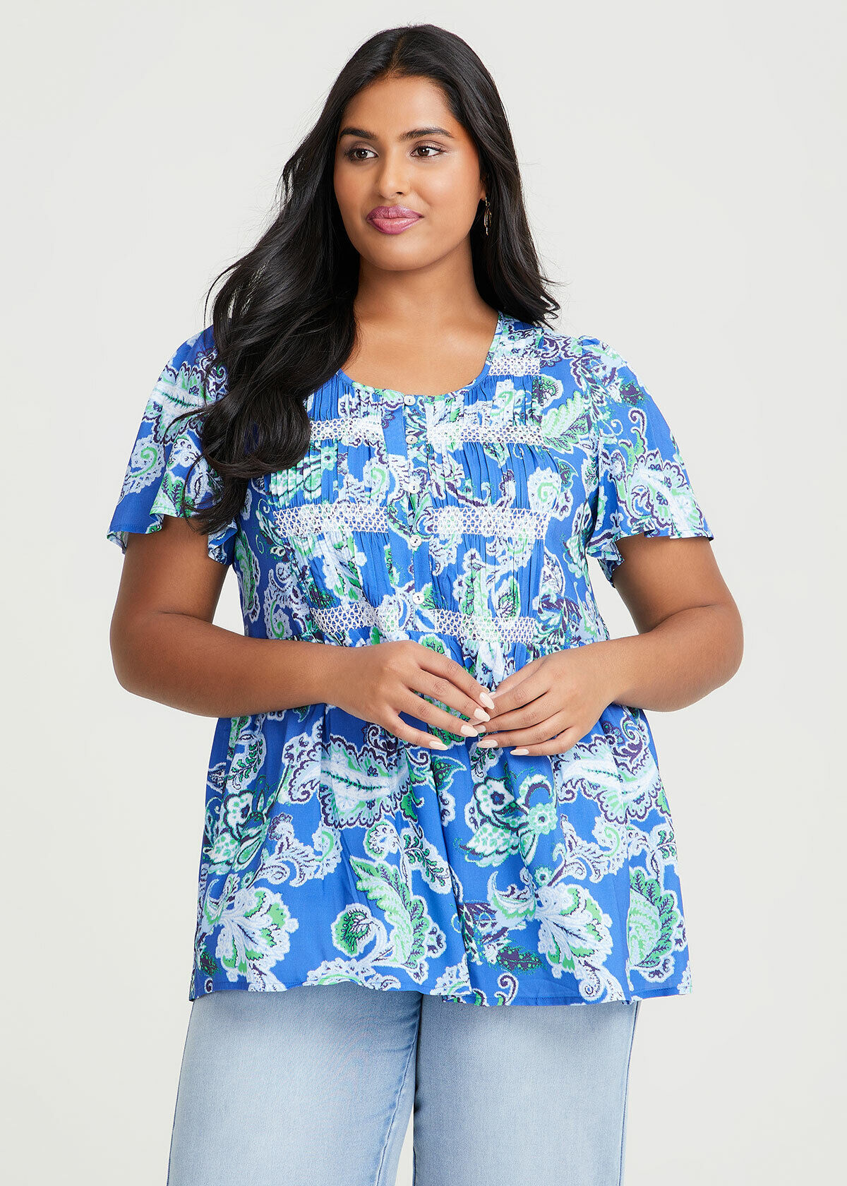 Women's plus 2024 size smock tops