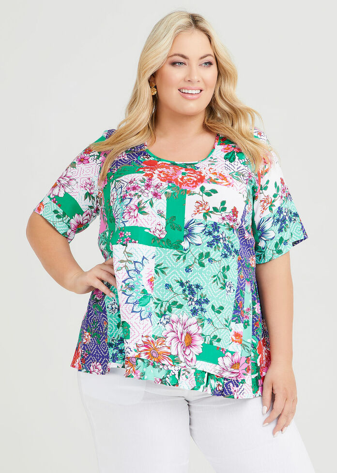Shop Plus Size Bamboo La Quinta Tier Top in Multi Taking Shape AU