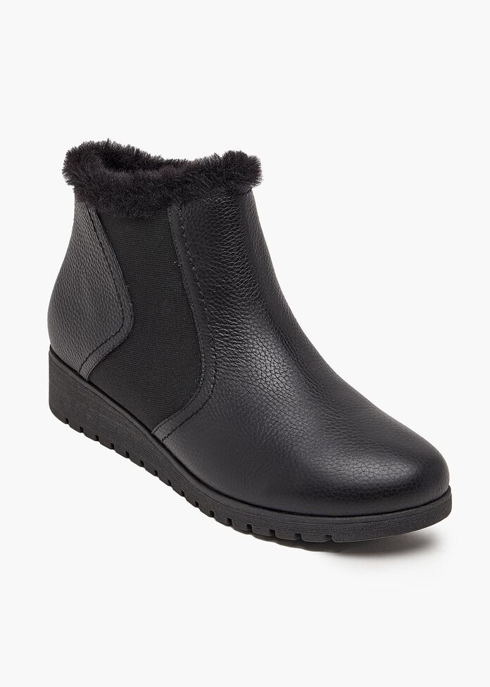 Leather Wedge Boot, , hi-res