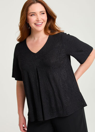 Plus Size Floral Jacquard Event Top