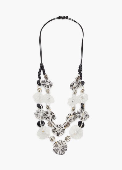 Black & White Flower Necklace
