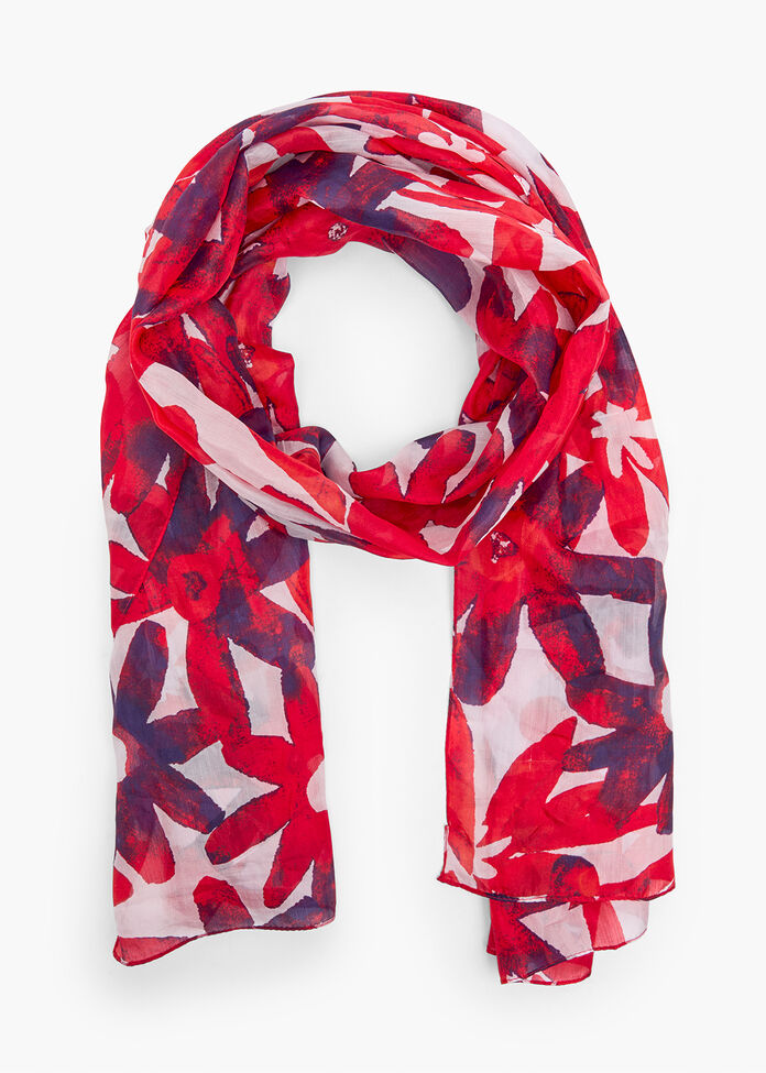 Red Daisy Silk Scarf, , hi-res